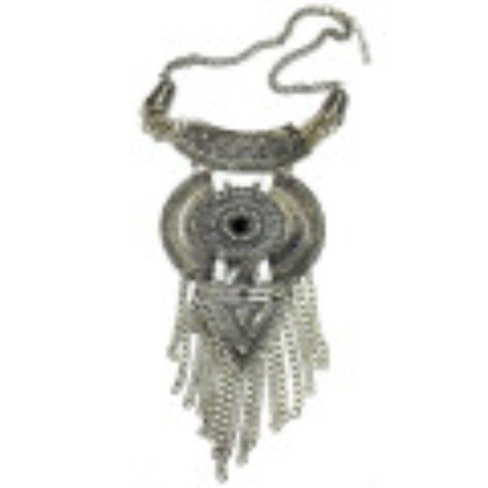 #015 Long Fashion Tassel Necklace Vintage With Diamonds